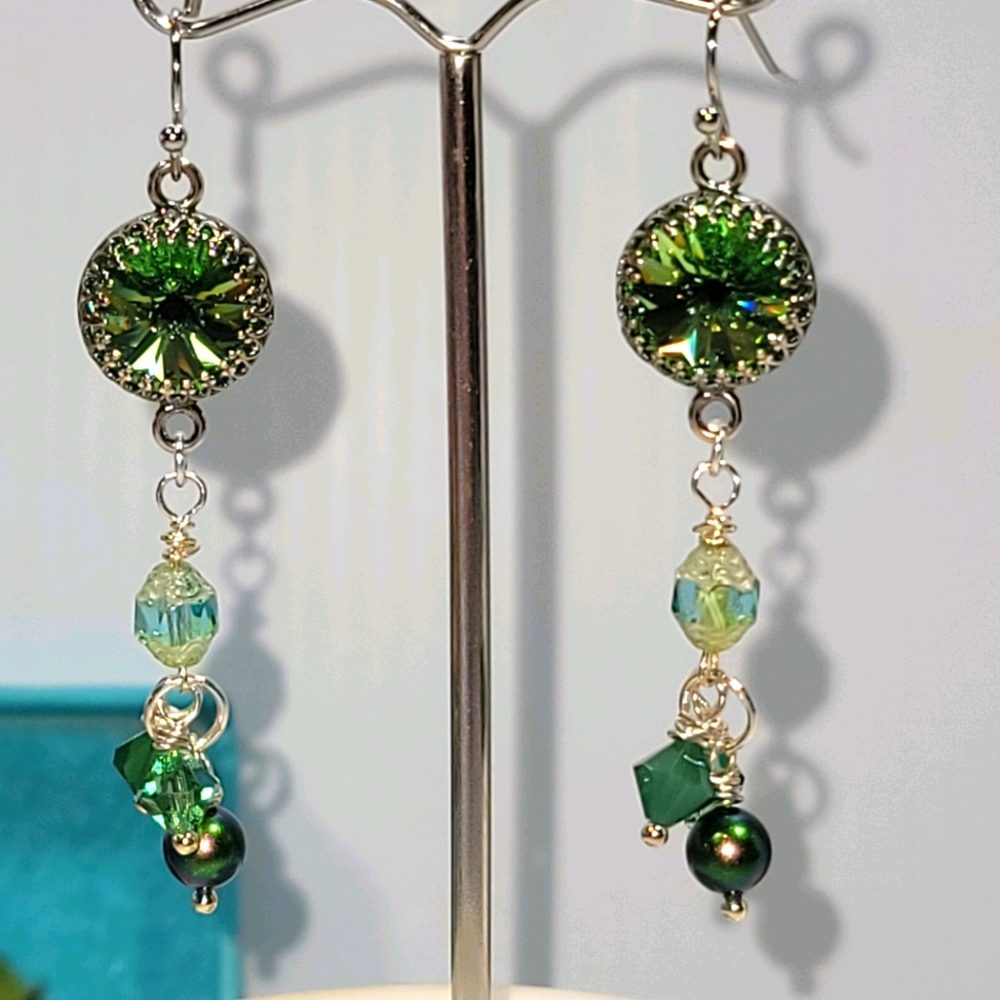 Hand Beaded Crystal earrings
